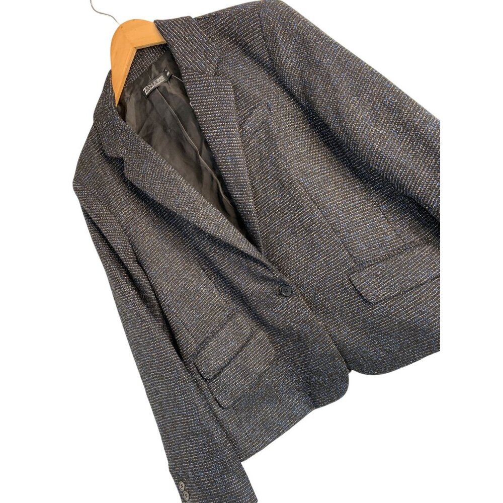 New York & Co 7th Avenue Womens Blazer Size 18 Black Tweed 8944 NWT